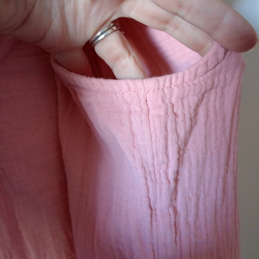 J. Crew Soft Pink Guaze Ruffle Trim Top Size Medium - Picture 5 of 11